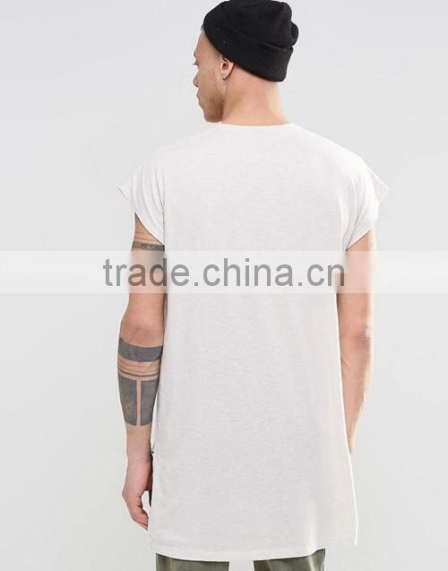 OEM men oversized sleeveless plain crew neck t-shirt