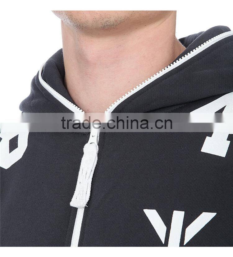 PA0046A wholesale cheap black printed men's jumpsuits with hoodie
