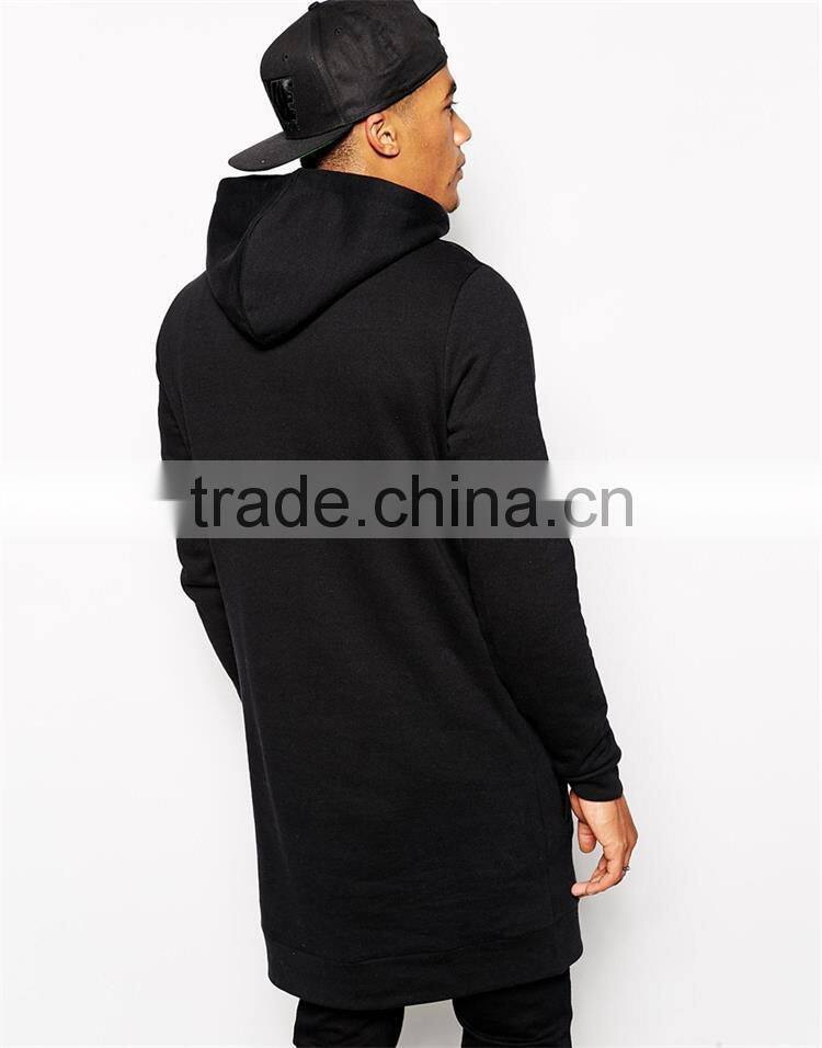 Wholesale mens 100%cotton black tall hoodies