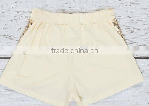 Gold sequins baby shorts childrens boutique clothing girls shorts china wholesale