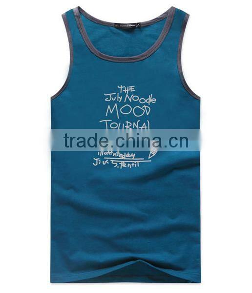 2017 New Fashion Design OEM Customized 3D Print Your Own Brand LogoSportswear 95%Cotton 5%Spandex Plain Gym Stringer Men Singlet