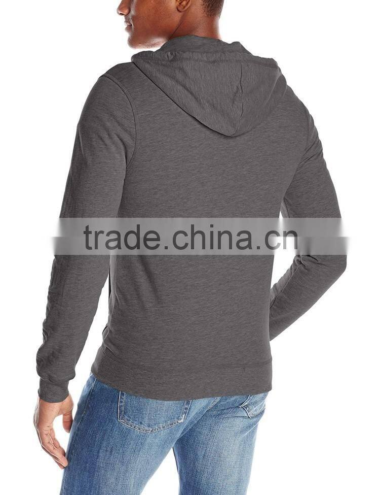 High quality mens plain hoodies zippered cotton hood casual daily wear