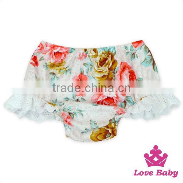 66TQZ460 Lovebaby Fancy Girl Ruffle Short Printed Flowers Pants Suits For Baby Gilrs Wear