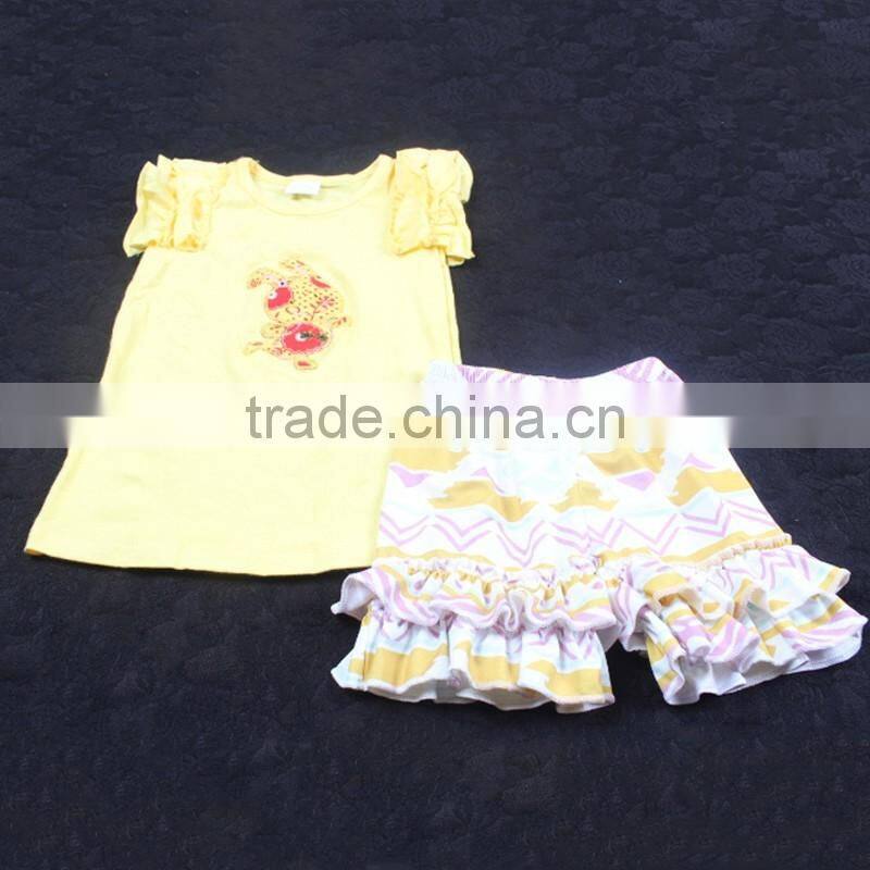 Mustard White Stripy Cardigan And Coffee Polka Trousers Girl Sweet Spring Clothing sets LBYTZ001-40