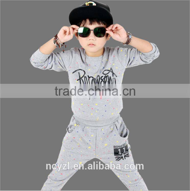 100% cotton handsome boys fashion hoodies with printing kids clothes