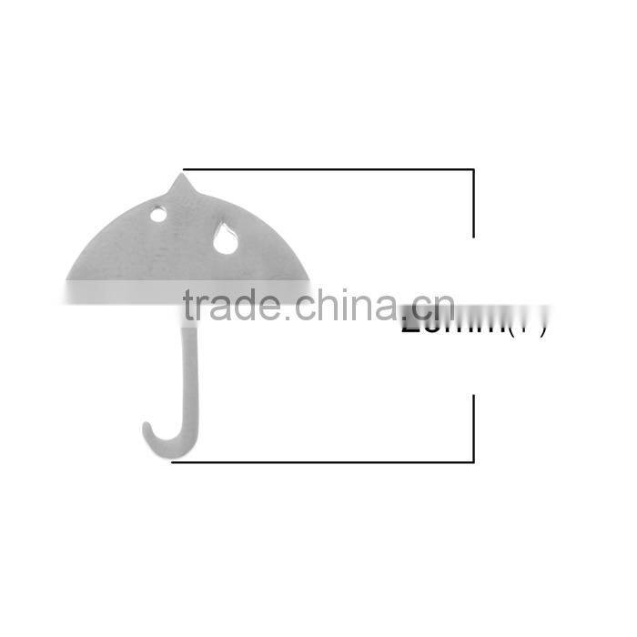 Stainless Steel Cut Out Charms Umbrella Silver Tone Drop