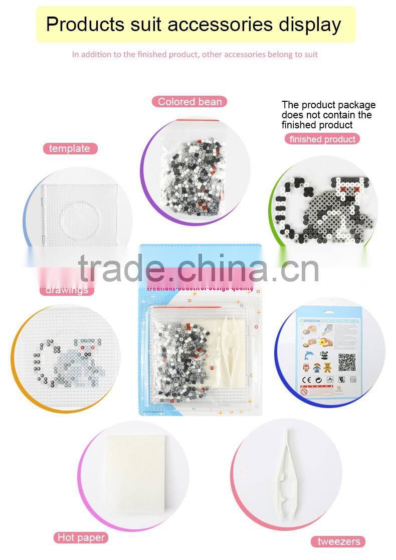 Diyfashion 5mm hama perler fuse beads lemur set with puzzle iron paper and twezzer hama beads toys for kids 18031
