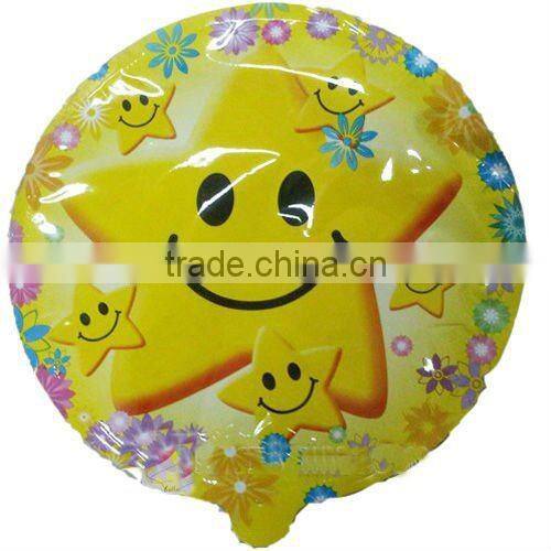 Smile shape self inflatable foil balloon