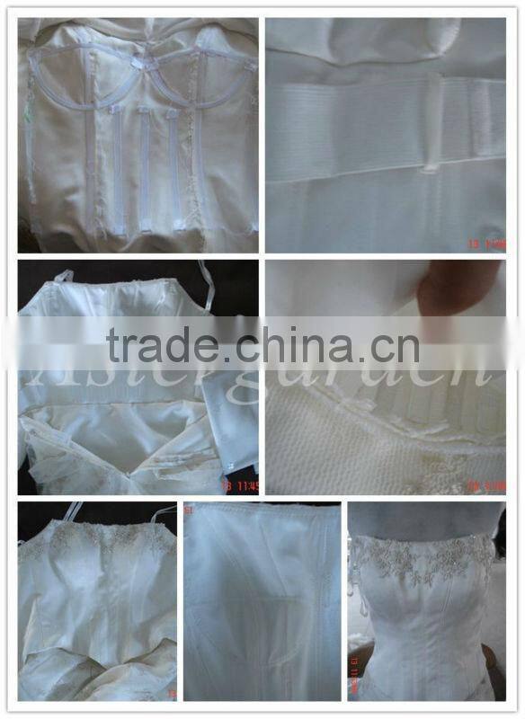 2017 layer bridal gowns A-line Strapless Chapel Train Organza Wedding Dress AS279