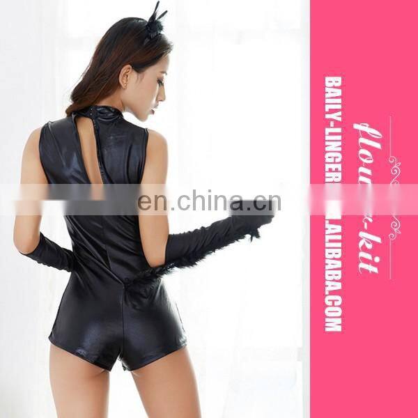 Wholesale Sexy Lace Leather Women Animal Costume Black Cat Costume