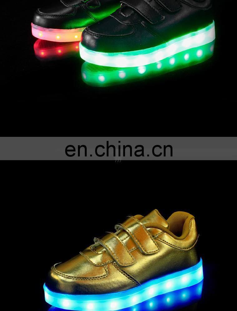 Factory wholesale Led USB charge shoes Children kids casual shoes Led sneakers for boys girls