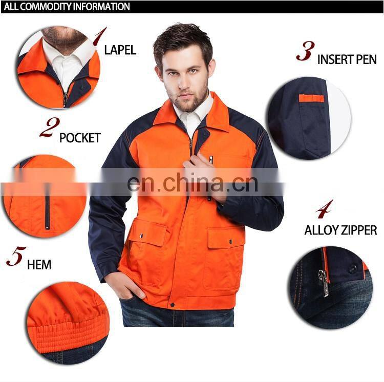 Customized Spring/Autumn Cotton Lapel Work Clothing Labor Uniform with Full Sleeve for Man