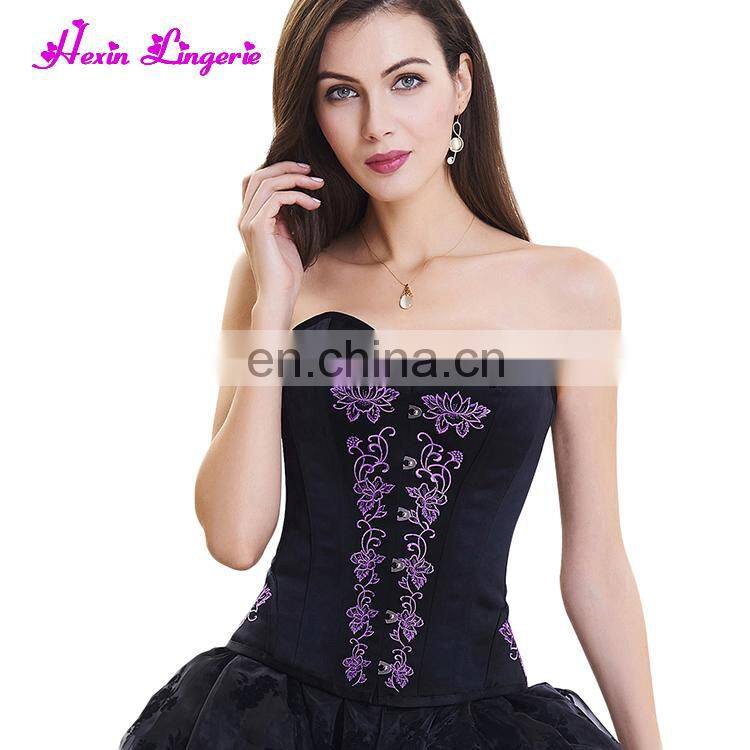 Wish Best Sale orange overbust lace up bustiers steel boned corset shaper