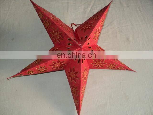 NEW GLITTER PRINTED PAPER STAR LANTERNS from india