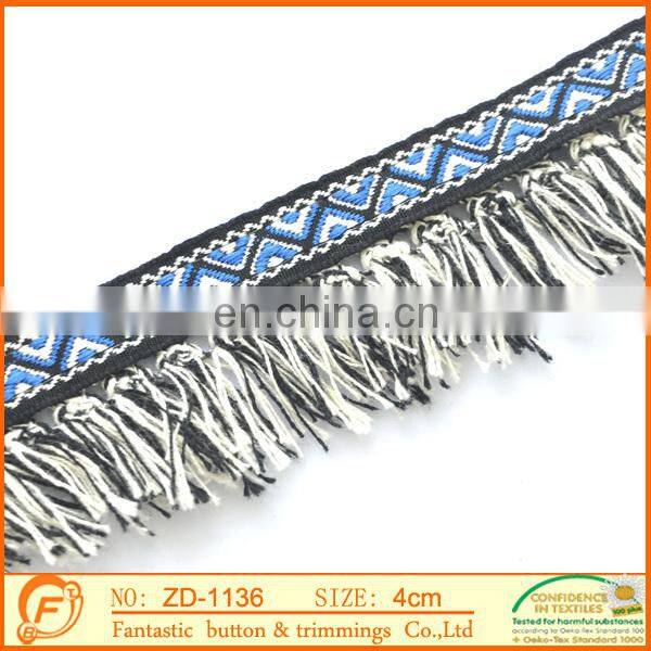 sewing on cotton tassel lace