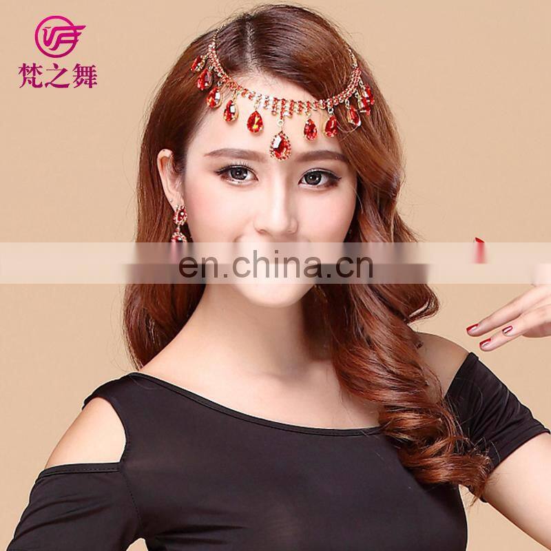 P-9054 Children and adult red belly dance necklace earring set jewelry