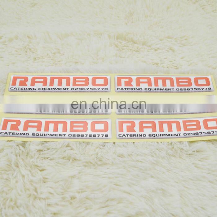 High quality customized self adhesive rectangle epoxy stickers