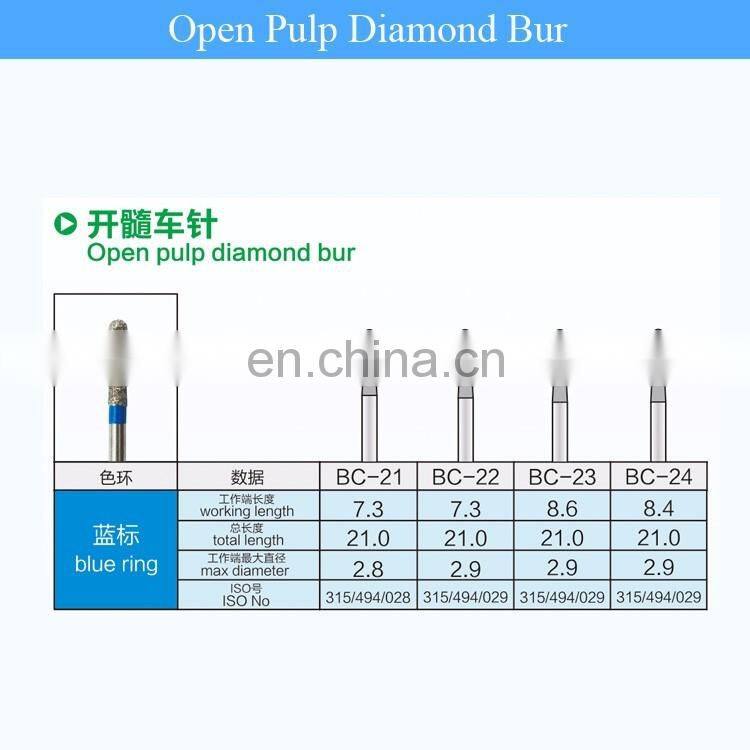 High quality Dental Diamond burs compatible with mani diamond bur