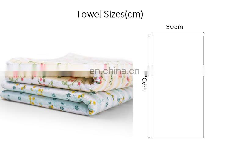 2018 new design Korean style fresh floral pattern soften microfiber face washer towels