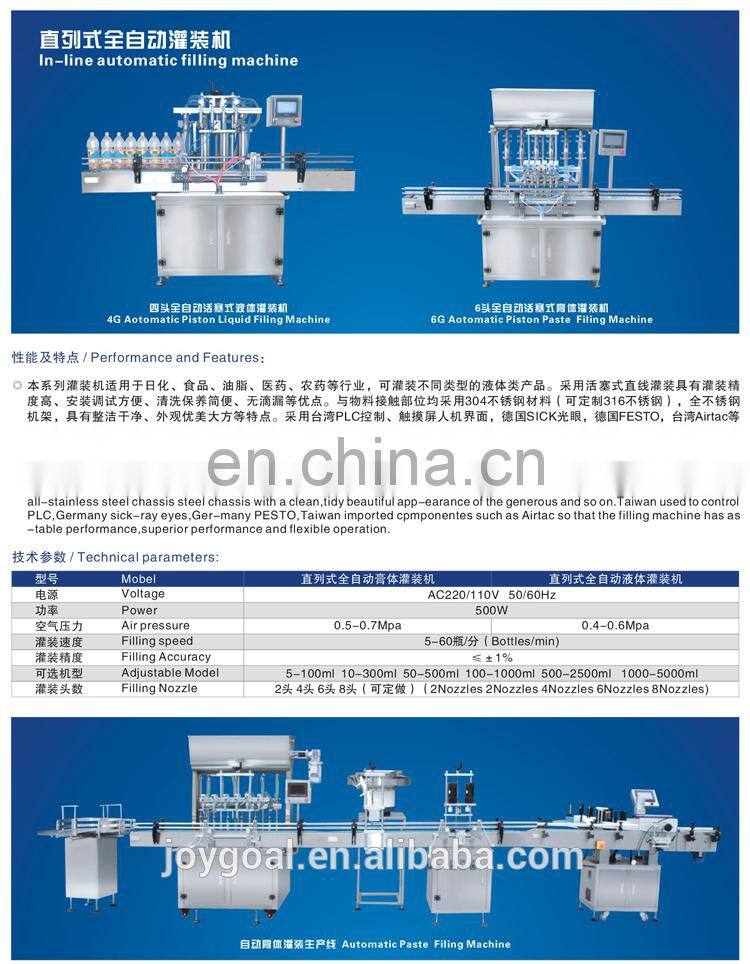 Full-Automatic glass bottle filling and capping machine