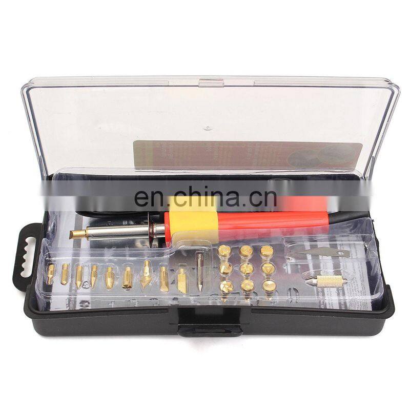 Pyrography Tool Wood Burning Craft Woodburning Pen with 24 Tips Stand 30Watt