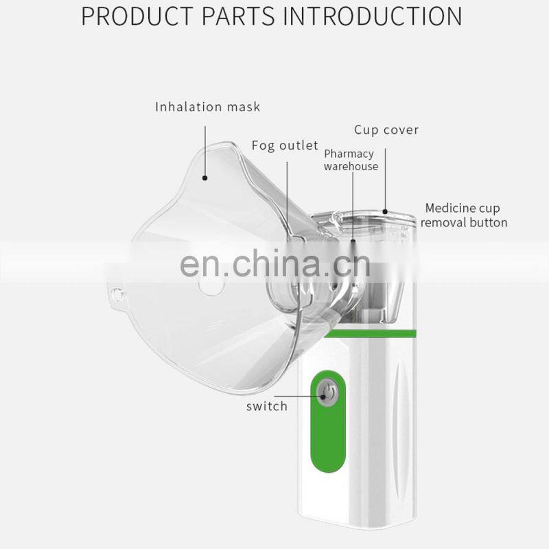 Home Inhaler Nebulizer Low Decibel Ultrasound Atomizer Handheld Adult&Kid Portable Micro Mesh Atomizer High Low 2Gear Humidifier