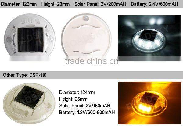 Square Red 6 LED 30 ton Outdoor LED Lighting Road Stud