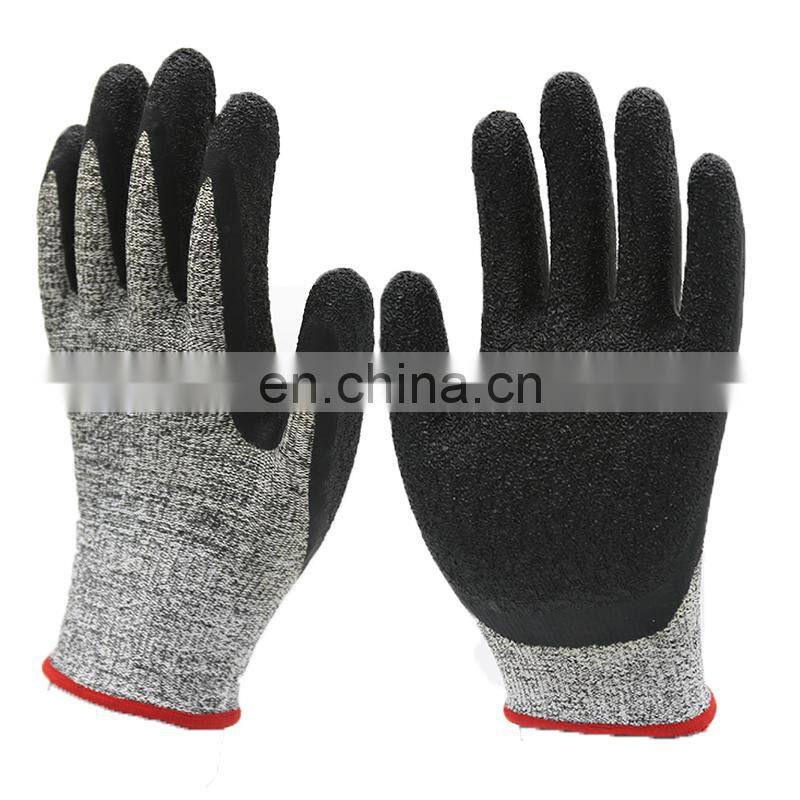 High Performance Latex Anti Cut Level 5 Working Gloves Rubber Palm Grip Coated Spearfishing Dive Gloves Puncture Resistant