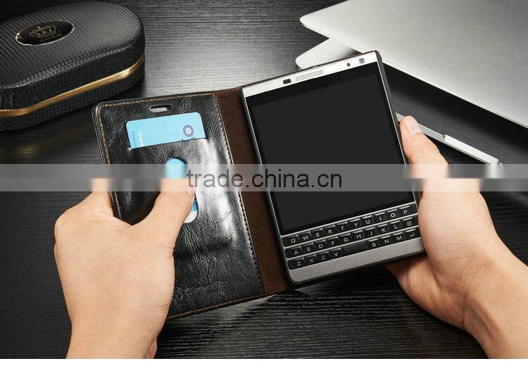 for Blackberry Passport 2 case, book style leather flip case for Blackberry Passport 2