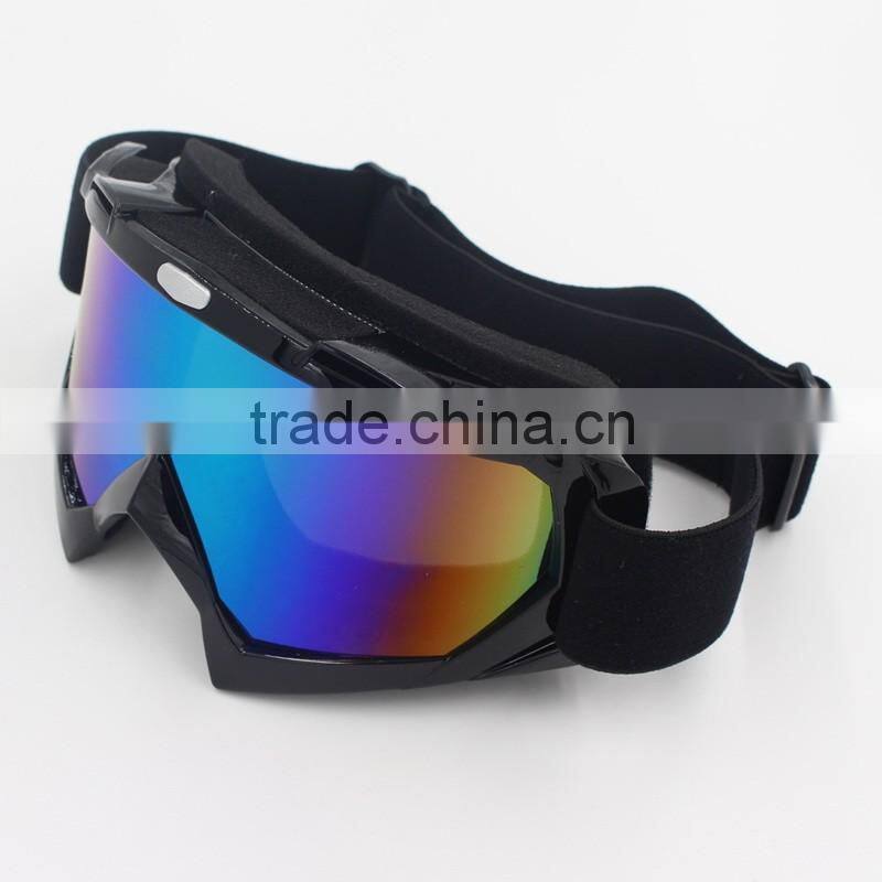 Latest scratch mirrored colorful motocross goggles with CE certified