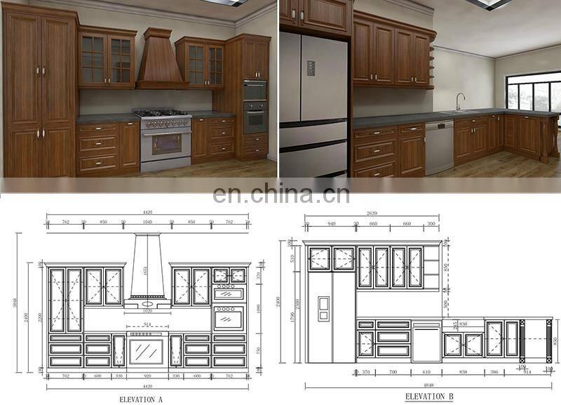 Solid Wood Kitchen Cabinets Furniture Modular Kitchen Cabinets Made In China