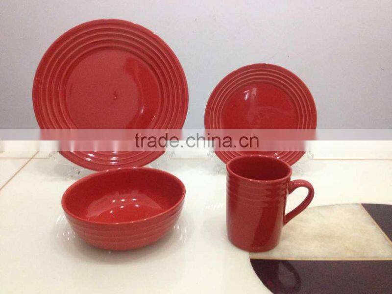 ceramic ware with solid color dinner set for gibson16pcs dinnerware set with different color