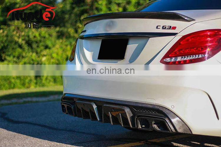 Runde Car Modification Carbon Fiber Material Rear Lip Exhaust For Mercedes-Benz W205 C200 C260 C300 C63AMG rear lip exhaust
