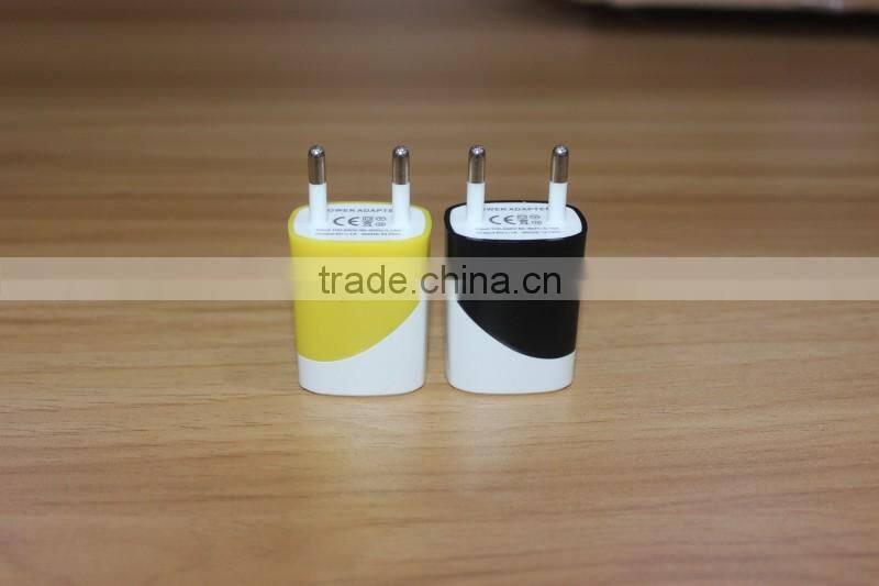 Multiple fashionable color match mobile phone battery charger eu plug