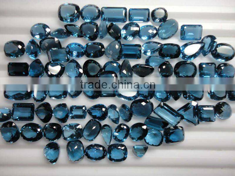 Checker board London blue topaz