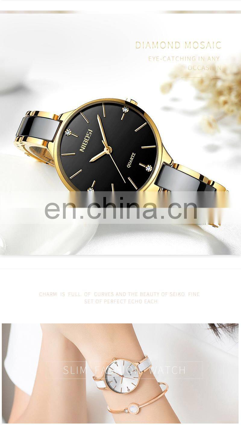 NIBOSI Watch Women Watches Ladies Creative Women's Ceramic Bracelet Watches Female Clock Relogio Feminino Montre Femme
