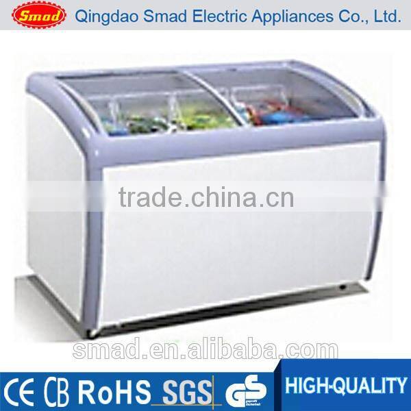 ice cream freezer Curved Glass Door Ice Cream Chest Freezer