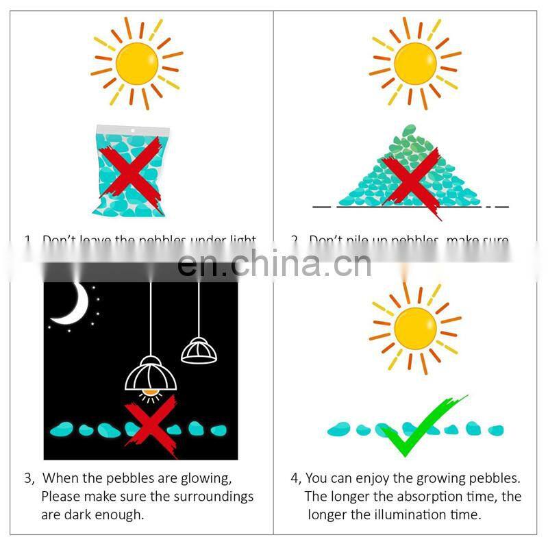 300pcs/Pack Luminous Stone Walkway Rock Garden Patio Lawn Garden Yard Stone Decoration Garden Craft Luminous Cobblestone Decor