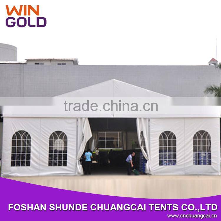 Large Commercial 30X60M Clear Span Tent Trade Show Tent With White PVC Cover Clear Window
