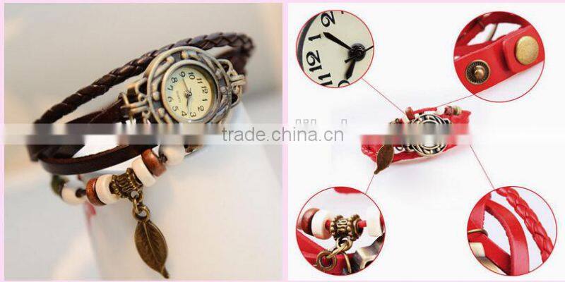 high quality vintage wrist watch leaf bracelet