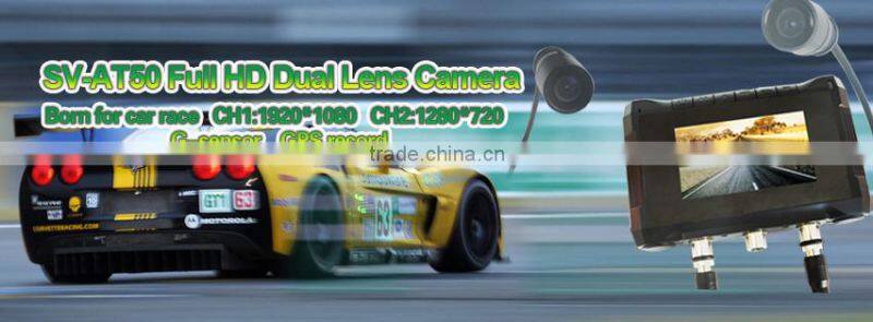 Two channel and two lens 2.7inch screen with GPS and G-sensor racing Car DVR camera