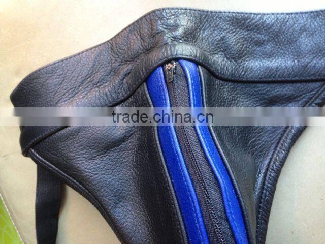 Men Leather Break Away Front gay jockstraps Jock Straps with Seven Snaps