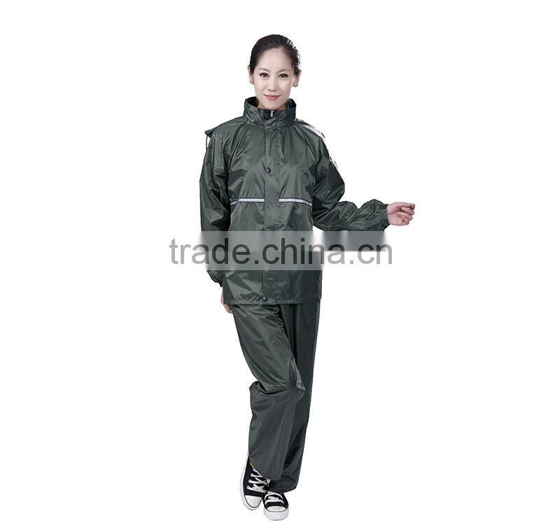 customized raincoat high visible reflective tape waterproof breathable raincoat rainsuit with pant