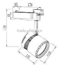 COB tiltable 3 phase led track light cylindrical led track spot lamp
