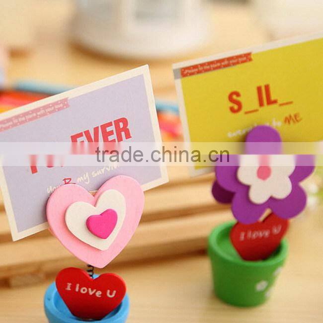 Wooden flower pot decoration items table card holder