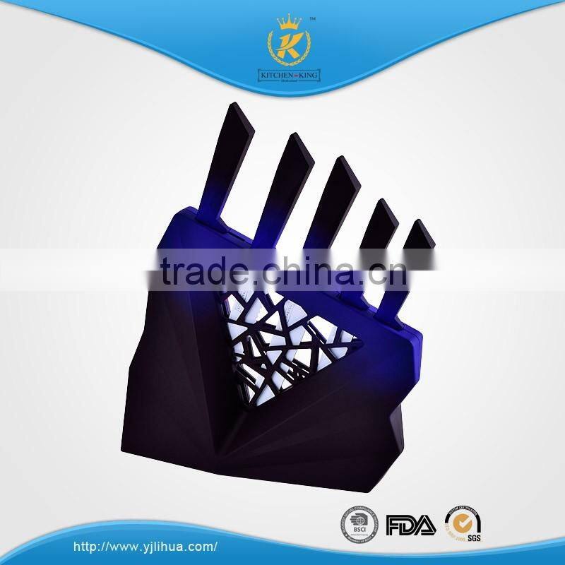 KITCHENN KING 6PCS non-stick color coating knife set with plastic stand