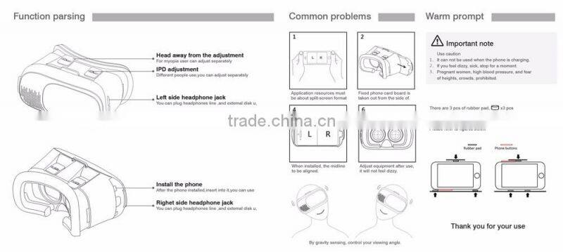 New Products 2016 Best selling VR Pro Box 3.0 3D Virtual Reality Helmet Video Glasses With Remote Controller