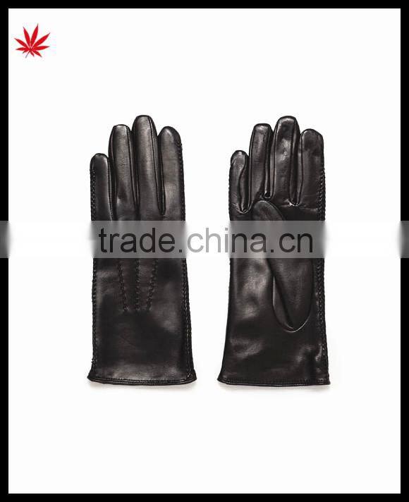 lady's black touch kidskin leather gloves