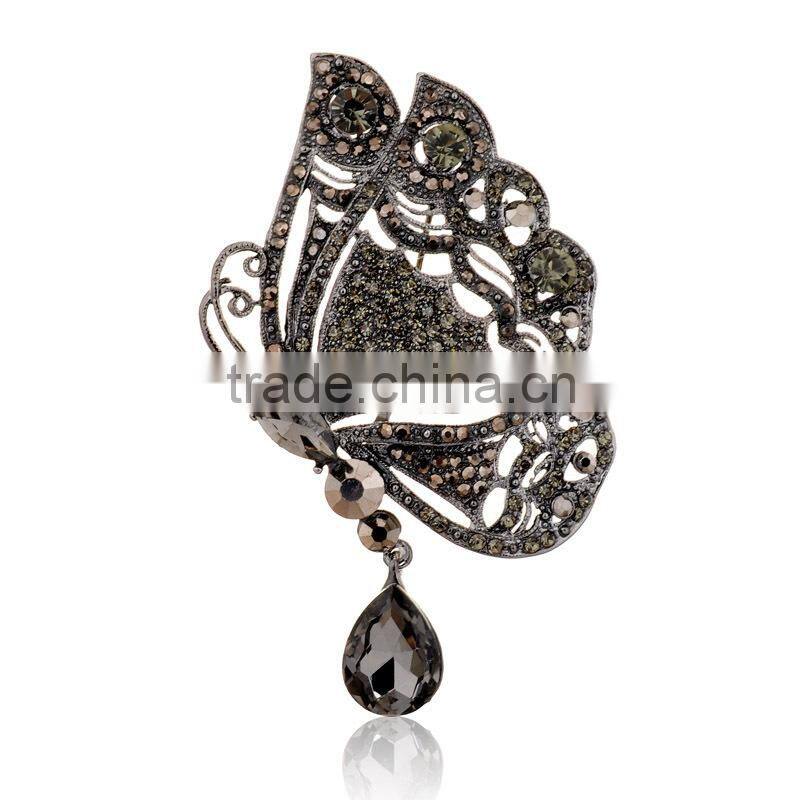 Black Color Insect Wing Shape Brooch
