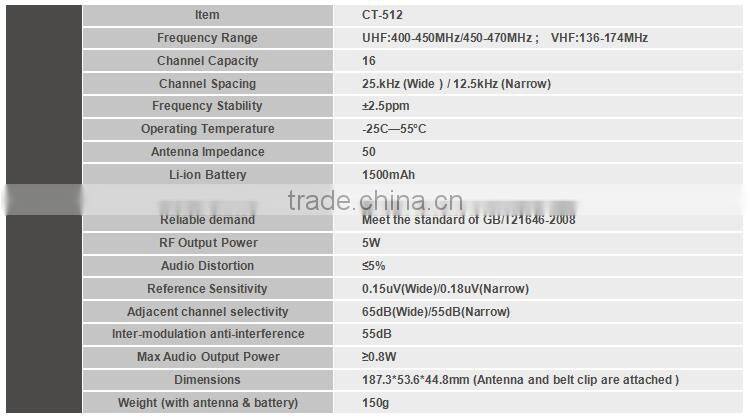 CT-512 china supplier mini digital speaker wireless intercom phone wholesale cb fm radio